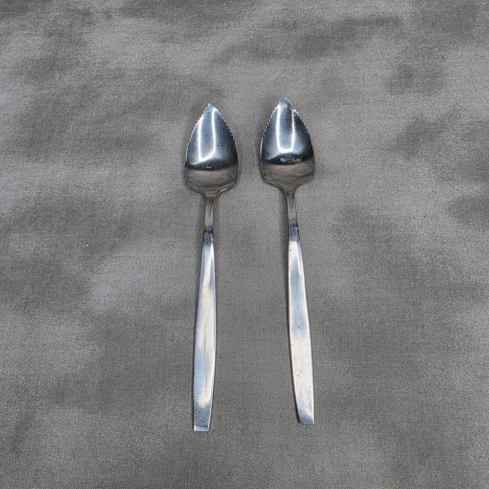 (X2) Stainless Steel Grapefruit Spoons 6.25"‎ Vintage